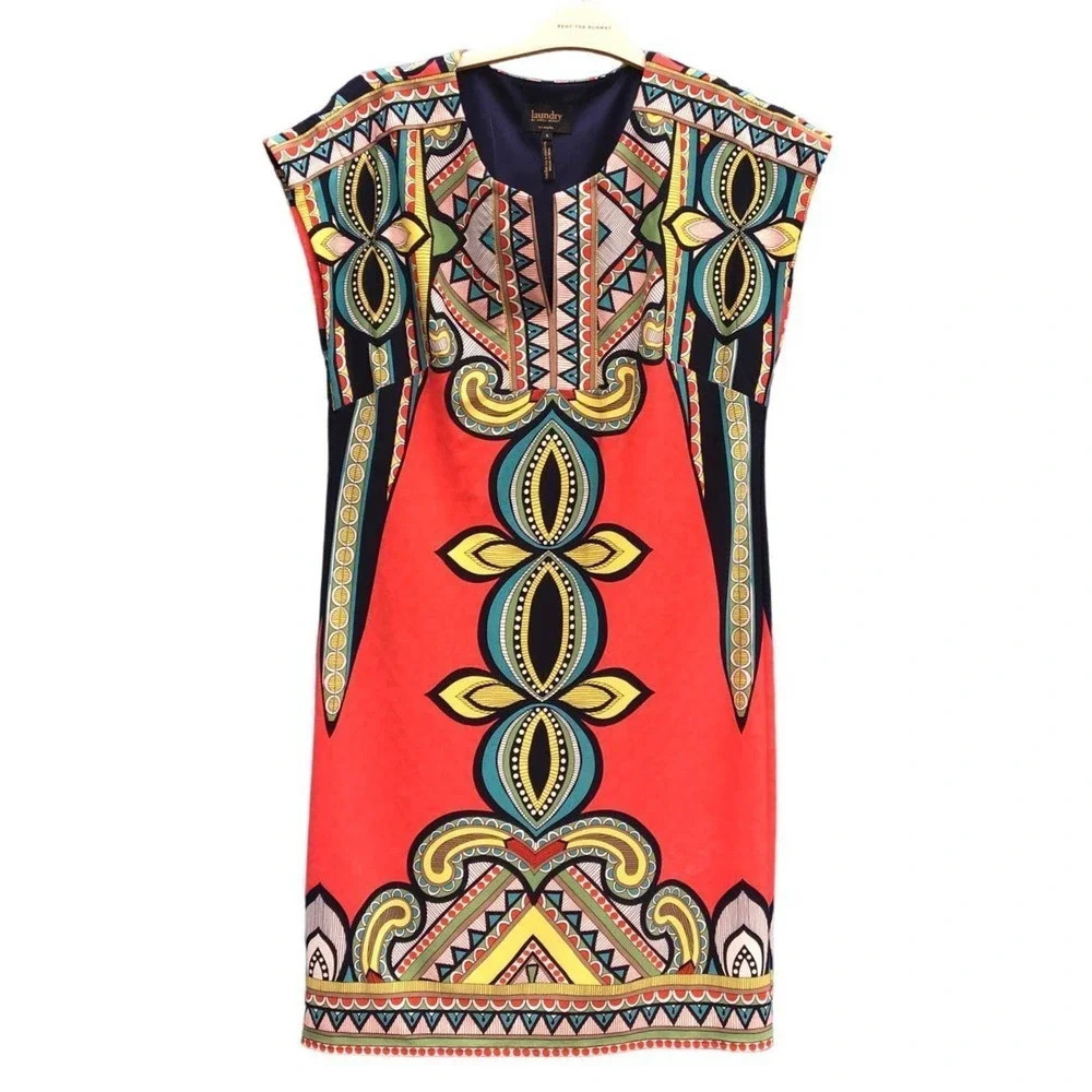 Laundry by Shelli Segal Women's Size Small Printed Mini Dress v6x
